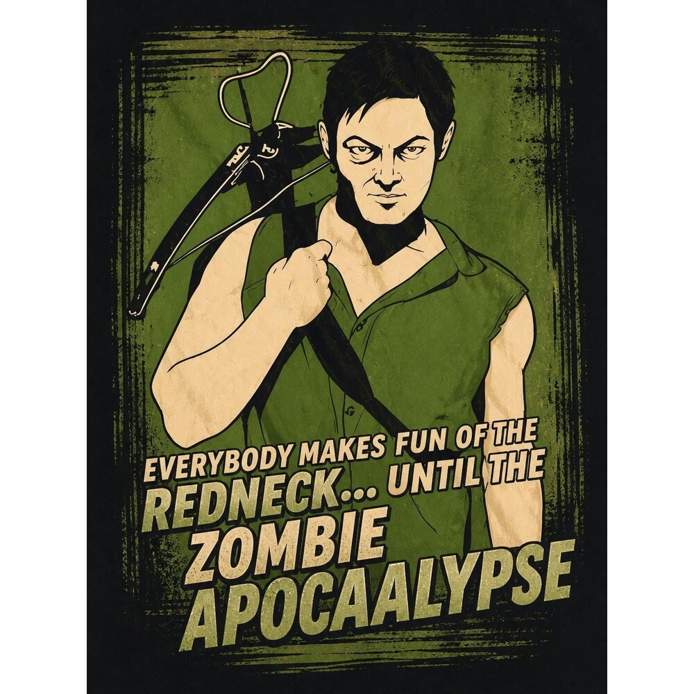 Daryl Dixon T-Shirt Black Walking Dead Graphic Tee Zombie Apocalypse Quote Norma